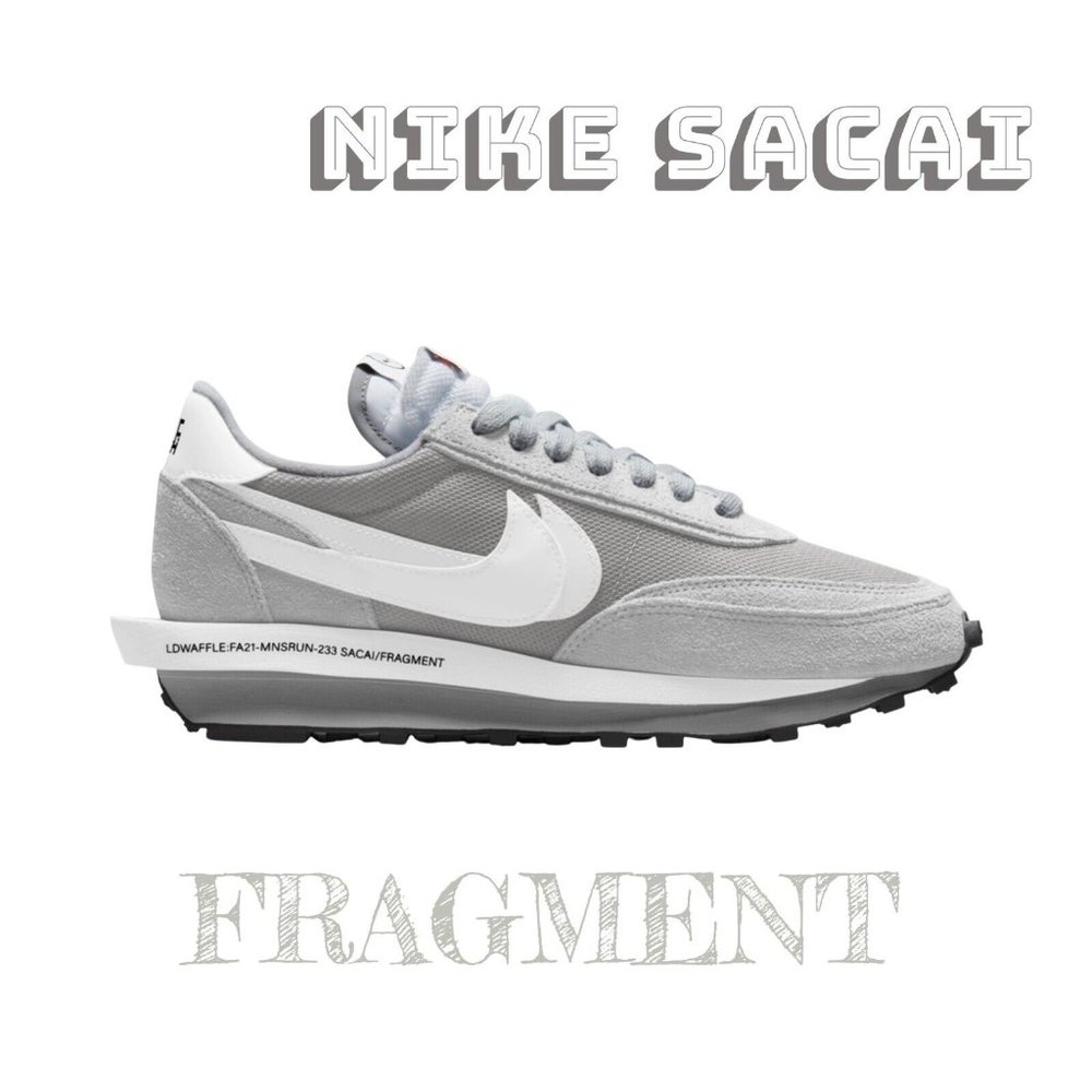 Nike LD Waffle x Fragment x Sacai Smoke Grey New DS Sneakers Men Size 13
